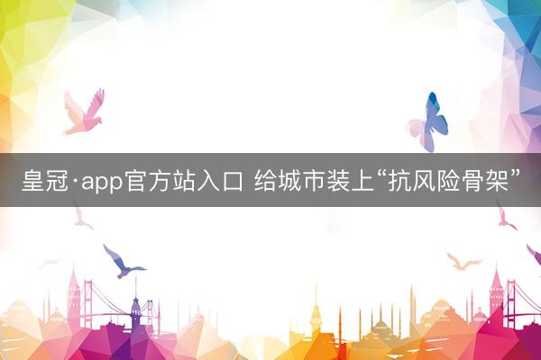 皇冠·app官方站入口 给城市装上“抗风险骨架”