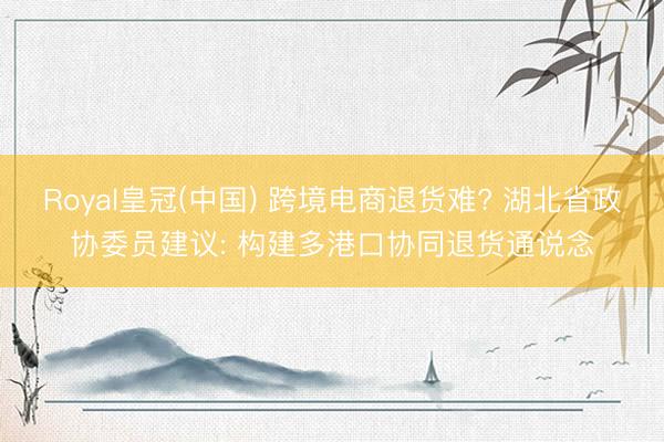 Royal皇冠(中国) 跨境电商退货难? 湖北省政协委员建议: 构建多港口协同退货通说念