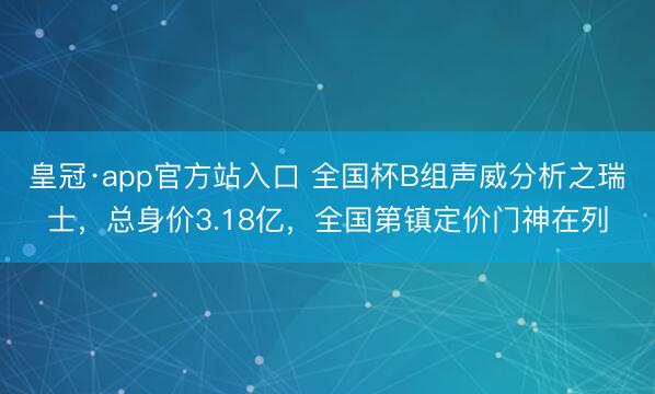 皇冠·app官方站入口 全国杯B组声威分析之瑞士，总身价3.18亿，全国第镇定价门神在列
