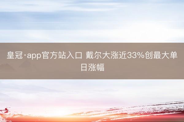皇冠·app官方站入口 戴尔大涨近33%创最大单日涨幅