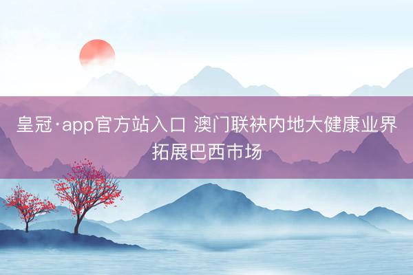 皇冠·app官方站入口 澳门联袂内地大健康业界拓展巴西巿场