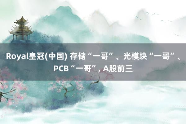 Royal皇冠(中国) 存储“一哥”、光模块“一哥”、PCB“一哥”， A股前三